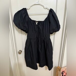 a new day Black Puff Sleeve Mini Dress